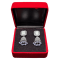 Silver Oxidized Jhumka Earrings in Red Box