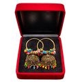 Colorful Oxidized Jhumka Earrings in Red Box