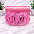Blush Sparkle Pink Glass Bangles Set – Elegant Party Wear Collection(12 Piece)