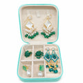 Emerald & Pearl Statement Earring Set – Luxury Gold Drop Collection (4 Pairs