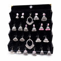 Minimal Oxidized Silver Jhumka Earrings Set with Pearl & Hoop Details
