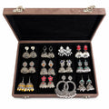 Premium Oxidized Statement Jhumka Set – 12 Pairs Designer Earrings in Luxury Velvet Box