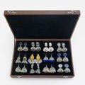 Luxury Oxidized Jhumka Set – 12 Pairs Premium Designer Earrings in Velvet Gift Box
