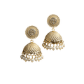 Gold and Pearl Jhumka Earrings