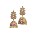 Pink Stone Jhumka Earrings