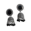 Black Stone Jhumka Earrings