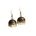 Black and Gold Jhumka Earrings